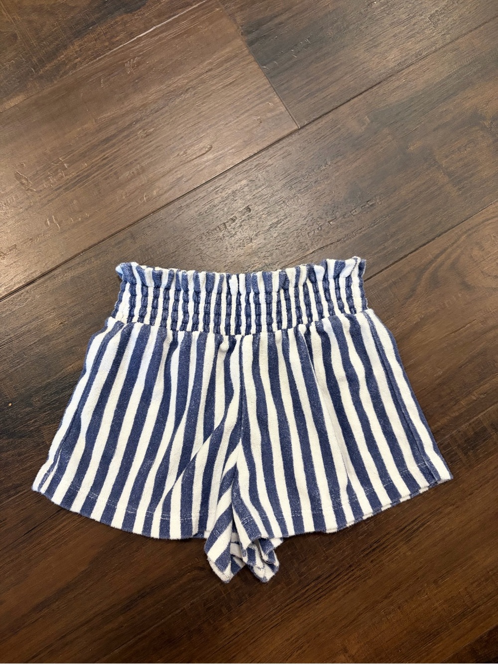 Crewcuts Girls 2 Navy White Terry Shorts Beach Swim Cover Up